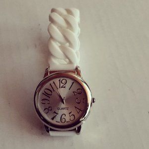 Quartz BWC Stainless Steel Back SR626SW Japan MOVT with White Rubber Band